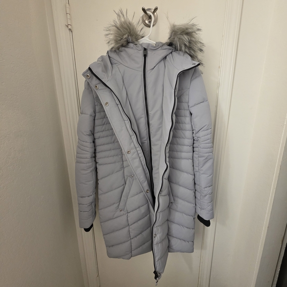 American Tall X Point Zero Tall Women's Parka in Cloud Grey - Picture 5 of 16